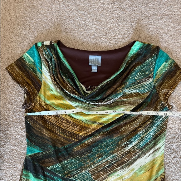 Rabbit Rabbit Rabbit Designs Abstract Cowl Neck Stretch Dress Size 12 - Picture 4 of 10